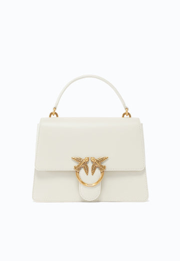 BORSA PINKO LOVE ONE TOP HANDLE LIGHT MEDIA 100066 A0F1 Z14Q BIANCO