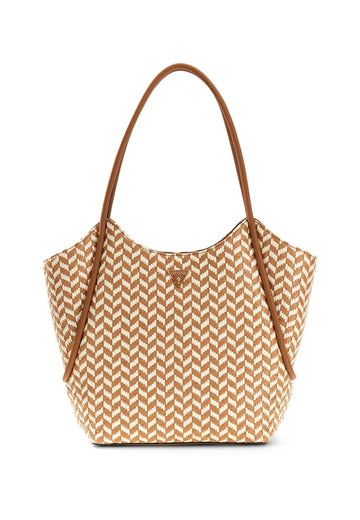 BORSA A SPALLA DONNA GUESS TESSI WG769123 COGNAC MULTI