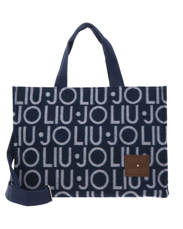 BORSA A MANO E TRACOLLA LIU-JO LOGO ALLOVER 2F6037_T2742 00737 DENIM