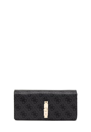 PORTAFOGLIO DONNA CON PATTA GUESS YVONNE LOGO SG2378155 COAL LOGO