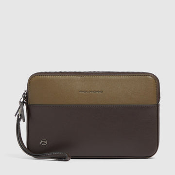 POCHETTE DA POLSO UOMO PIQUADRO AC3944B3R VERDE-TESTA DI MORO