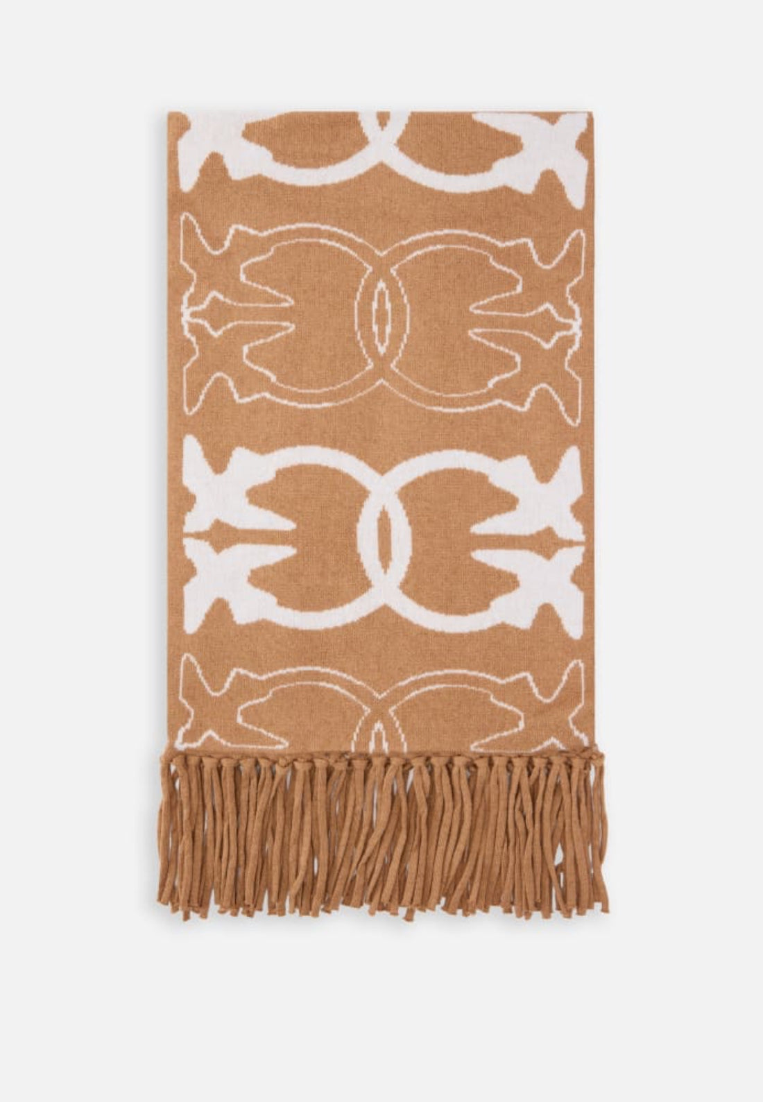 SCIARPA PINKO SVEZIA JACQUARD LOGO 105992 A2YO MZ2 CAMELLO-BIANCO