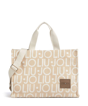 BORSA A MANO E TRACOLLA LIU-JO LOGO ALLOVER 2F6037_T2742 NATURALE