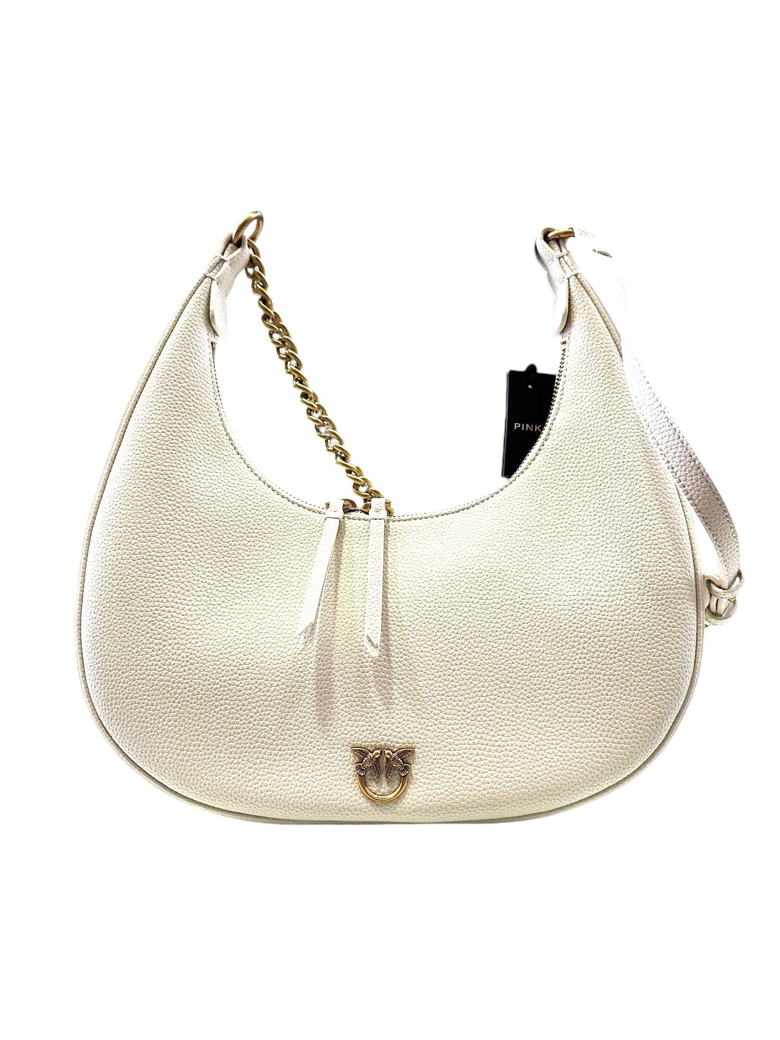 BORSA PINKO BRIOCHE HOBO CLASSIC BOTTALATA 101526 A29Q Z14Q BIANCO