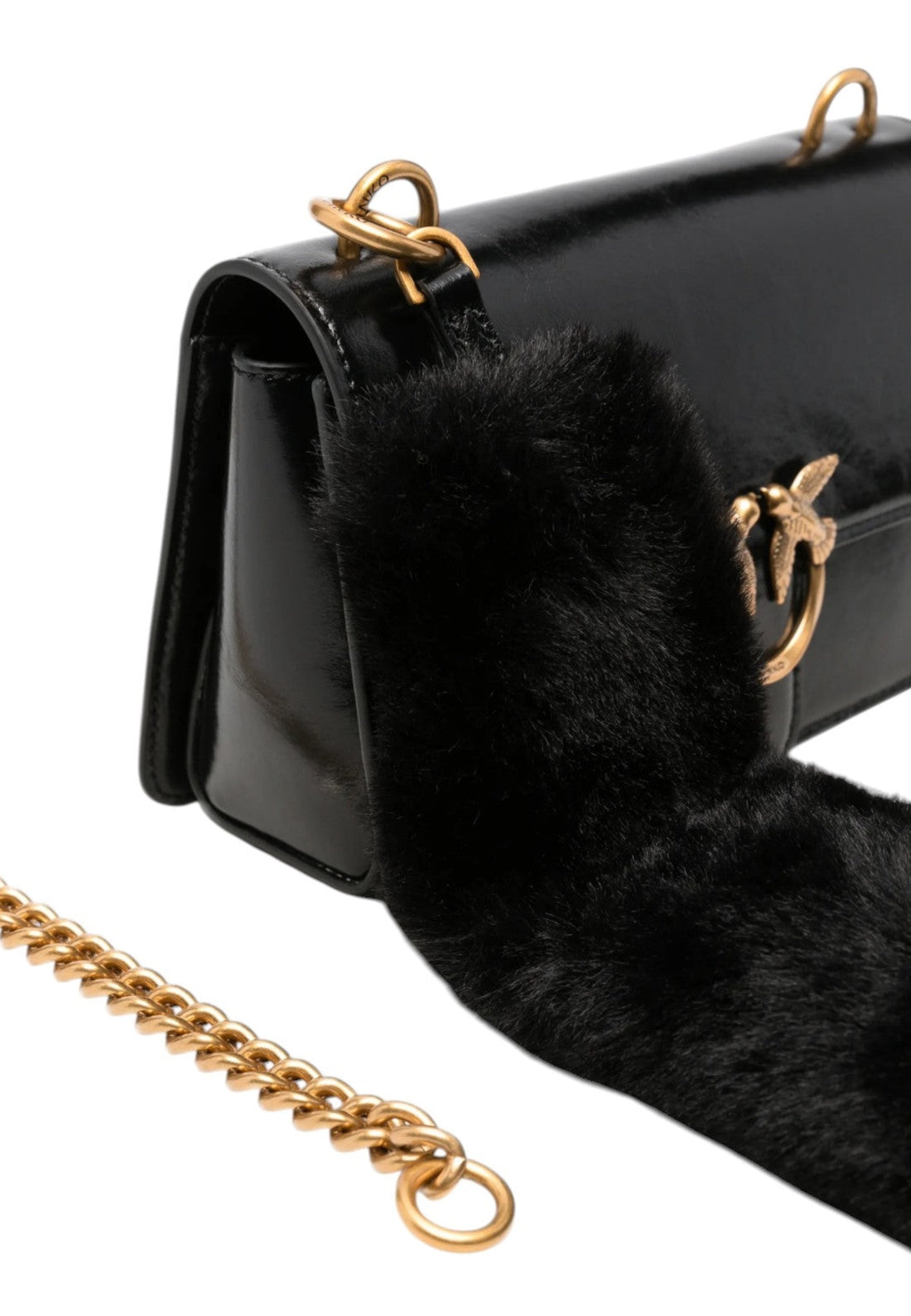 BORSA PINKO LOVE ONE MN LIGHT IMIT FUR 107676 A3LP Z99Q BLACK