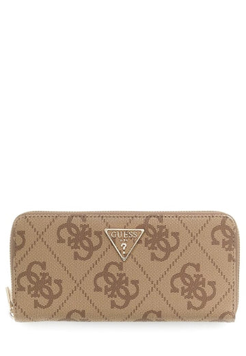 PORTAFOGLIO DONNA ZIP AROUND GUESS LAUREL II SO7459146 LATTE LOGO BROWN