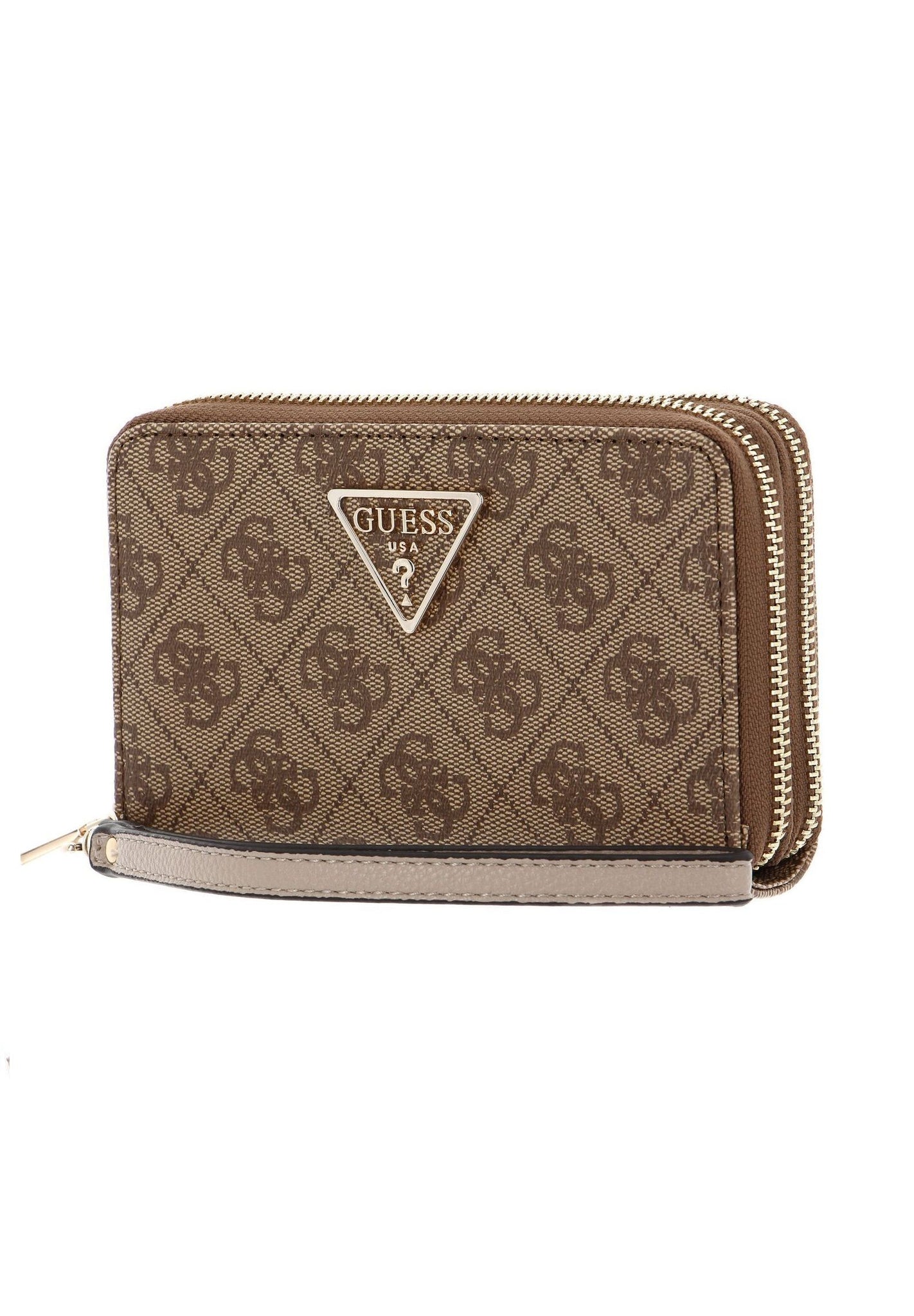 PORTAFOGLIO GUESS DOPPIA ZIP LAUREL SLG SG8500164 LATTE LOGO