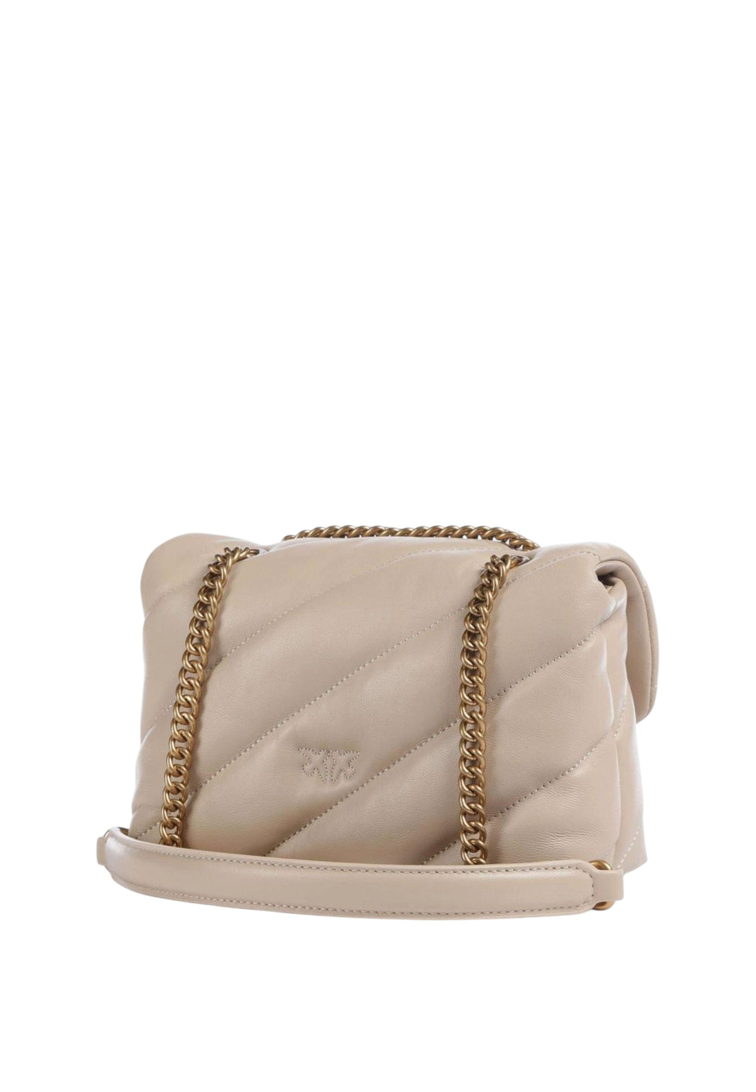 BORSA PINKO LOVE MINI PUFF 100039 A0F2 BEIGE GRIGIO FUMO