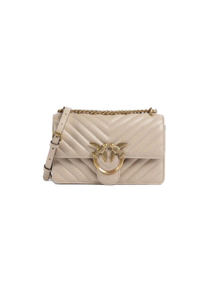 BORSA PINKO LOVE ONE MINI CHEVRON 100074 A0GK C50Q BEIGE GRIGIO FUMO