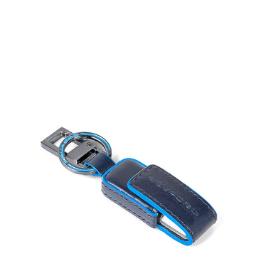 PORTACHIAVI CON CHIAVETTA USB PIQUADRO BLUE SQUARE AC6567B2 BLU2