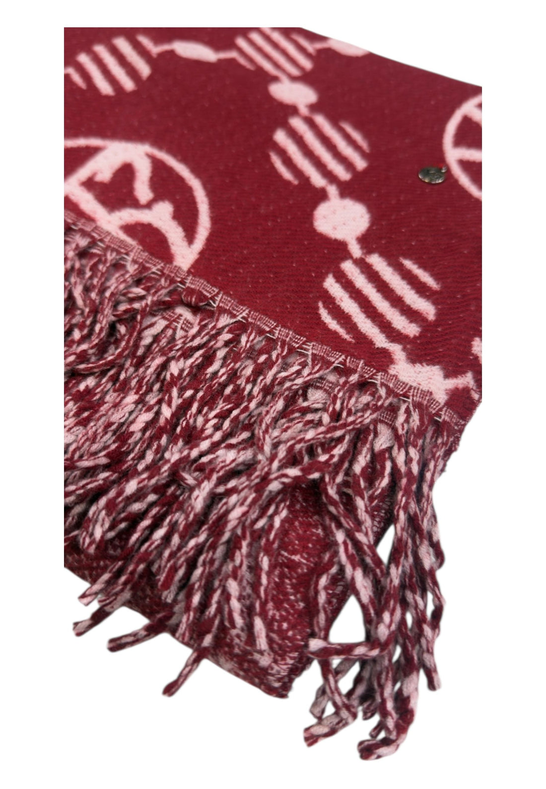 SCIARPA DONNA YNOT REVERSIBILE CON FRANGE LOGO LOG-114F6 WINE