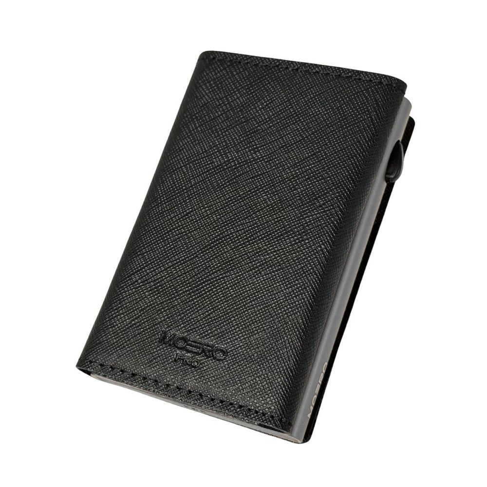 PORTAFOGLIO MOERO PRO CLASSICO SAFFIANO SPLIT NERO CON SCOCCA GRIGIO