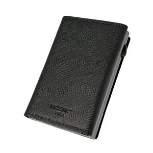 PORTAFOGLIO MOERO PRO CLASSICO SAFFIANO SPLIT NERO CON SCOCCA GRIGIO