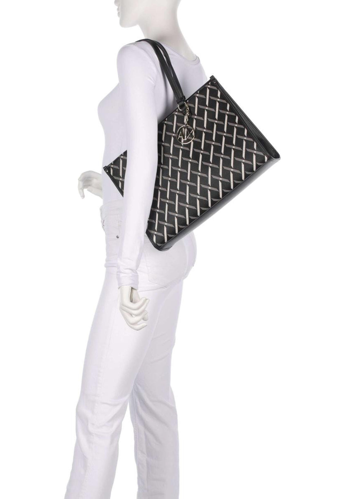 BORSA A SPALLA E TRACOLLA ARMANI EXCHANGE XW000927 AF17155 MC043 BLACK-BLACK