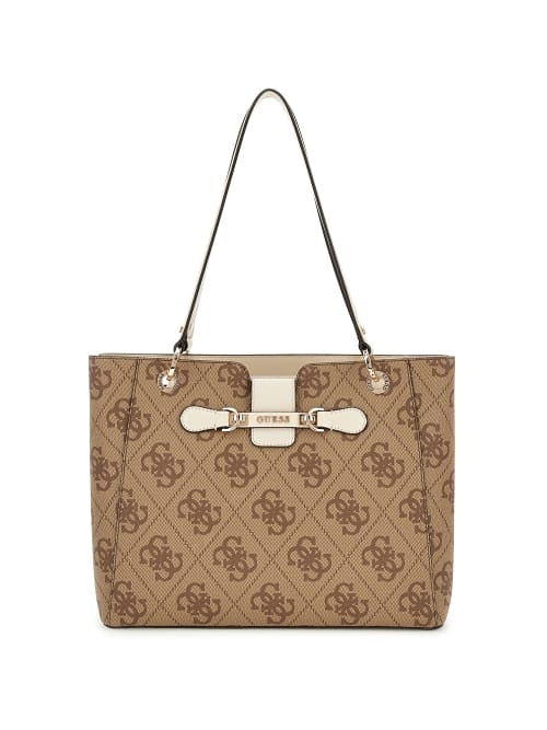 GUESS WOMEN'S BAG NOLANA OS950025 MILK LOGO-BONE