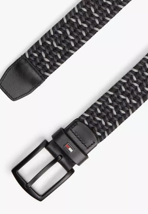 CINTURA UOMO TOMMY HILFIGER ELASTICA AM0AM13946 PRY NERO