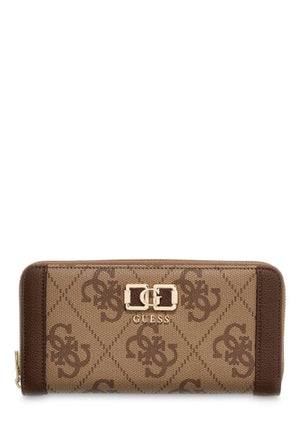 PORTAFOGLIO DONNA ZIP AROUND GUESS KARNILLA LOGO OS9901146 LATTE LOGO BROWN