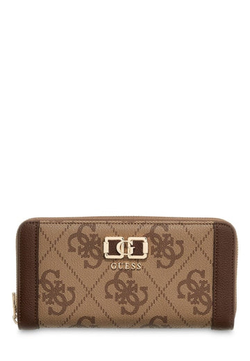 PORTAFOGLIO DONNA ZIP AROUND GUESS KARNILLA LOGO OS9901146 LATTE LOGO BROWN