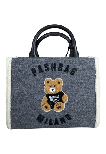 BORSA A MANO E TRACOLLA PASHBAG MARGE 20164 SHEPHERD WOOL GREY