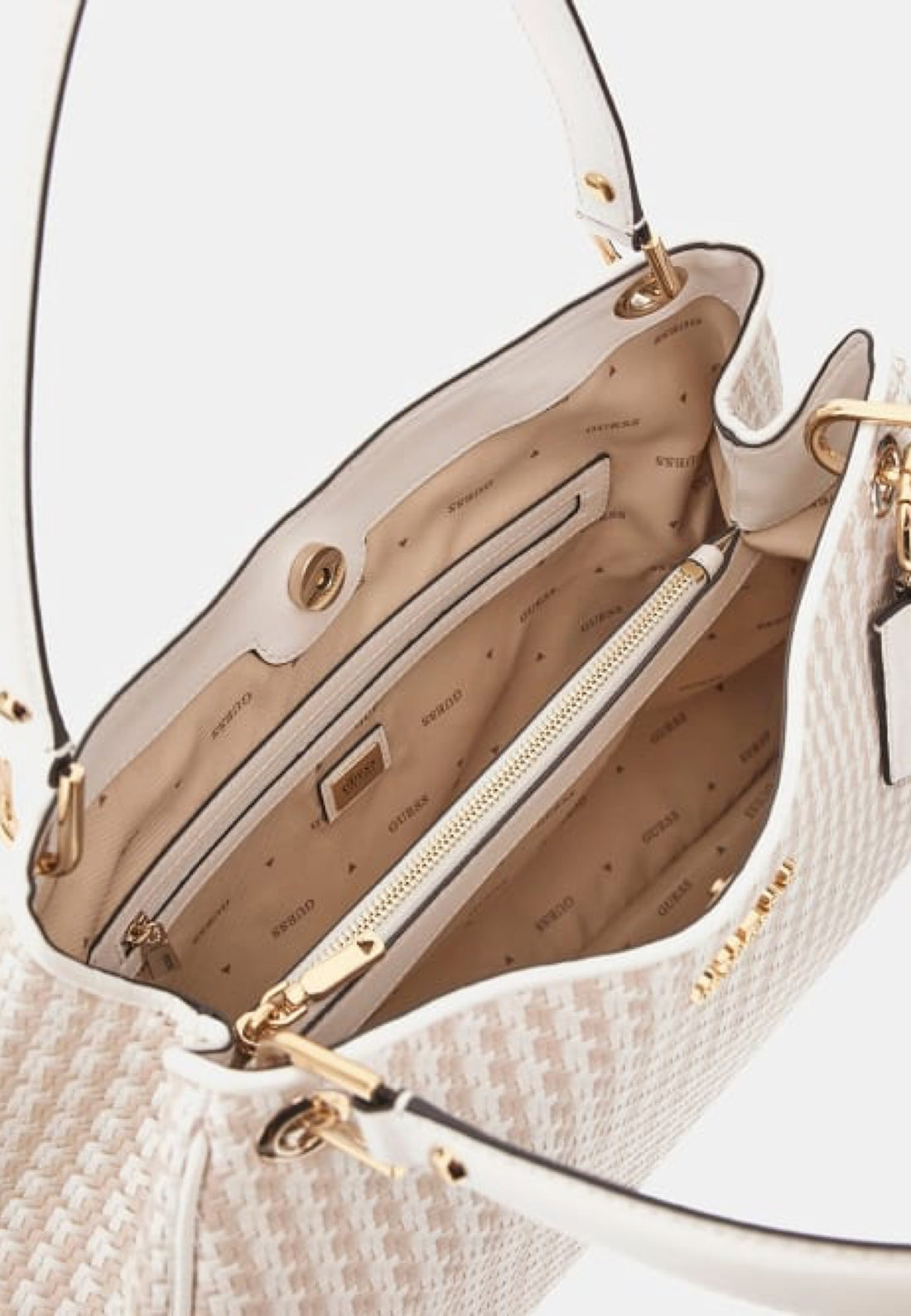 BORSA A SPALLA DONNA GUESS  MIREMA WG963123 WHITE MULTI